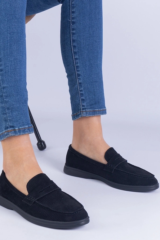 Mocasines clásicos negros de ante...