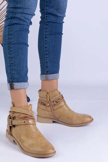 Botines planos marrones con... 2