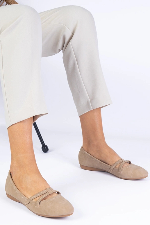 Bailarinas de mujer beige de ecopiel...