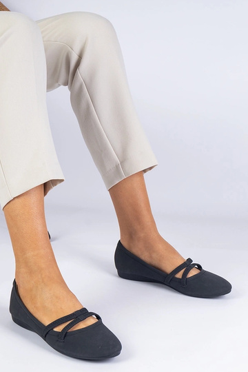 Bailarinas negras para mujer fabricadas en ecopiel mate Baronna 2