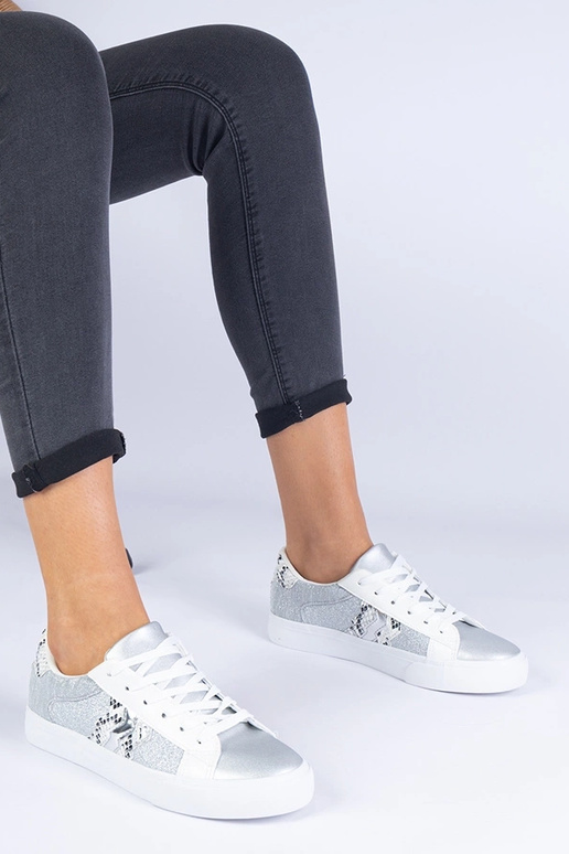 Zapatillas deportivas plateadas para...