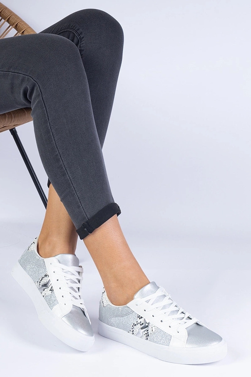 Zapatillas deportivas plateadas para...