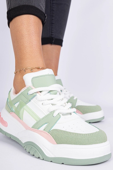 Zapatillas verdes con cordones gruesos Luciana 2