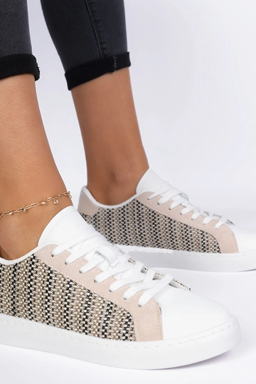 Zapatillas beiges de mujer de tela Bellisio