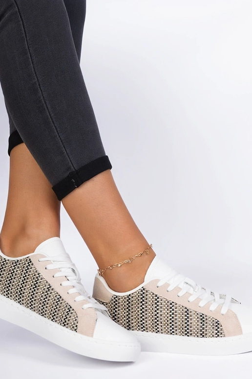 Zapatillas beiges de mujer de tela...