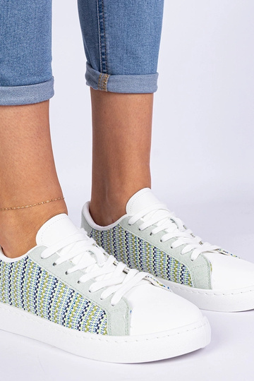 Zapatillas verdes de mujer de tela Bellisio 2