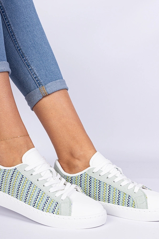 Zapatillas verdes de mujer de tela...