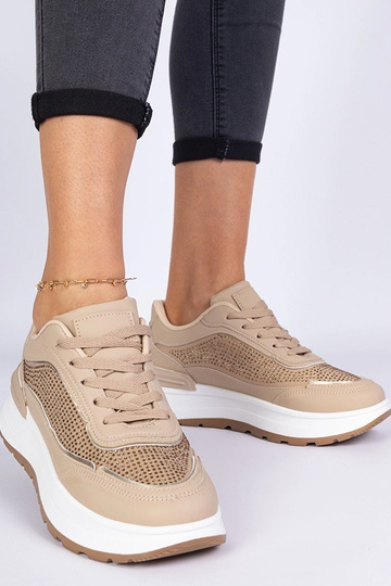 Zapatillas marrones de mujer con circonitas Fucco