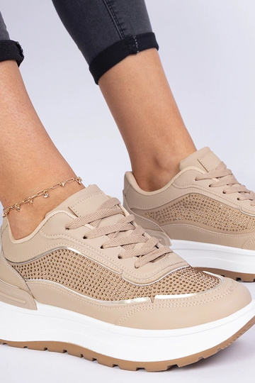 Zapatillas marrones de mujer con circonitas Fucco 2