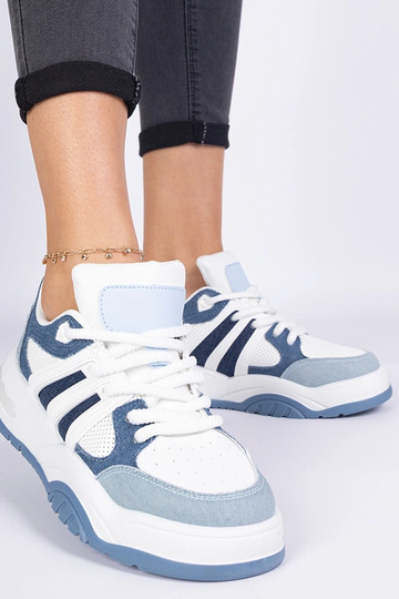 Zapatillas azules de mujer con cordones gruesos Bartella
