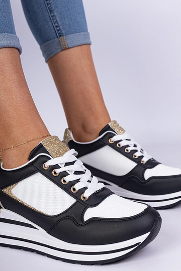 Zapatillas negras decoradas con purpurina y detalle metálico Olaria 2