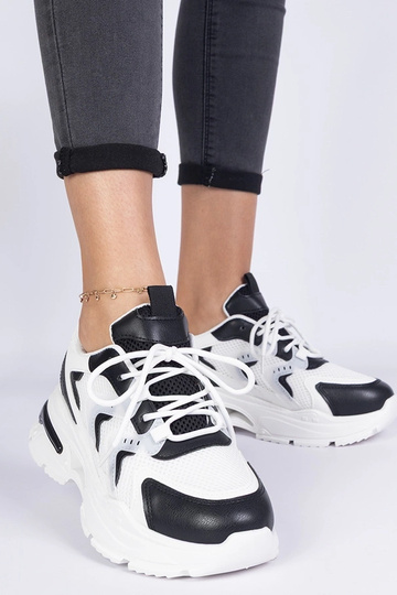 Zapatillas deportivas blanco y negro de mujer Lamula 2