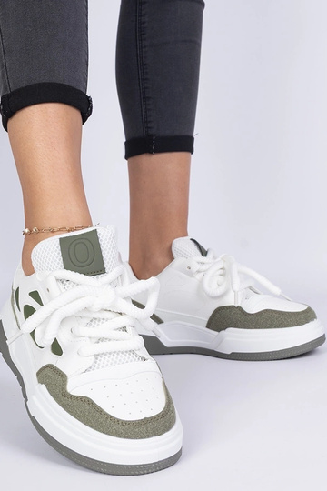Zapatillas verdes de mujer con cordones gruesos Alpacco 2