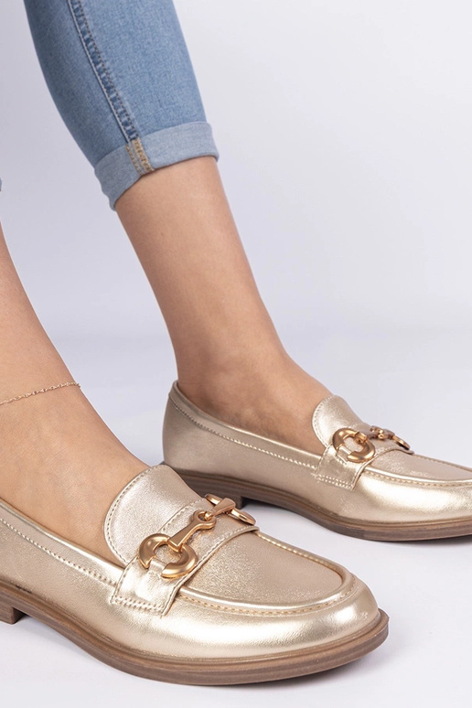 Mocasines dorados para mujer con...