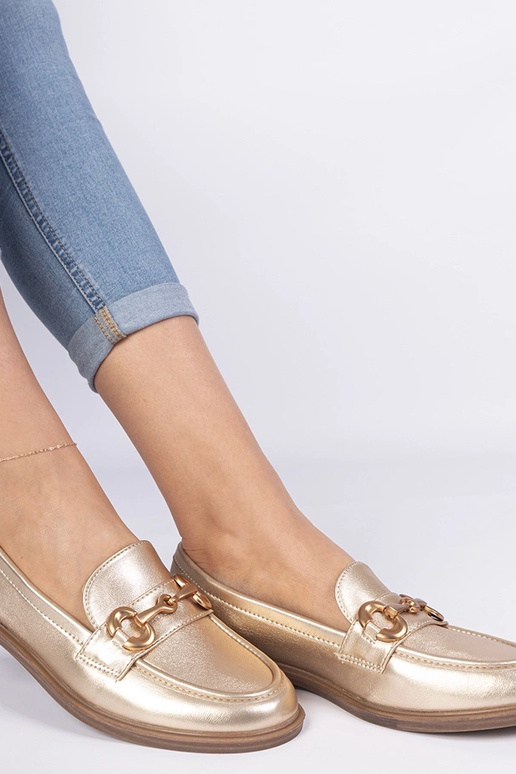 Mocasines dorados para mujer con...