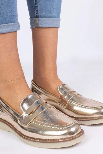 Mocasines clásicos dorados para mujer Merisa 2