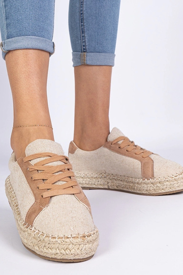 Espadrilles marrones para mujer con cordones Malsi