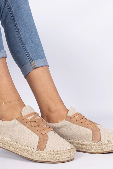 Espadrilles marrones para mujer con cordones Malsi 2