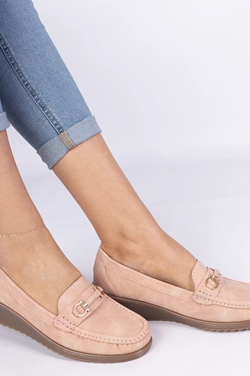 Mocasines rosas para mujer en cuña Sambada