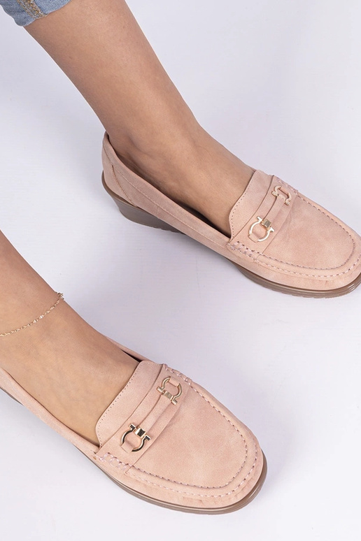 Mocasines rosas para mujer en cuña...