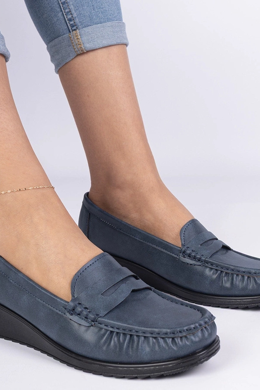 Mocasines azul marino de mujer con...