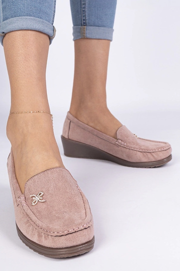 Mocasines rosas para mujer con plataforma de ante sintético Sarimi