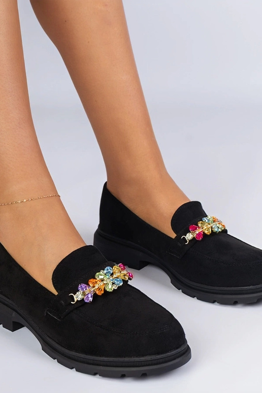 Mocasines negros de mujer adornados... Mocasines negros de mujer adornados...