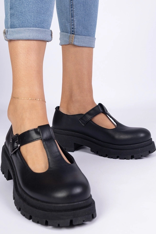 Zapatos con plataforma de piel...