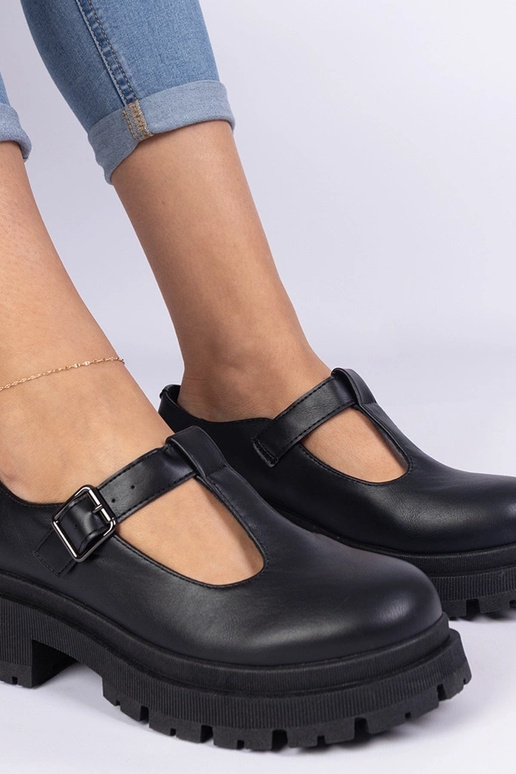 Zapatos con plataforma de piel...