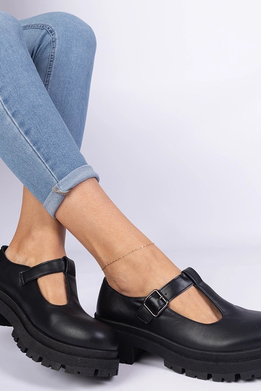 Zapatos con plataforma de piel...