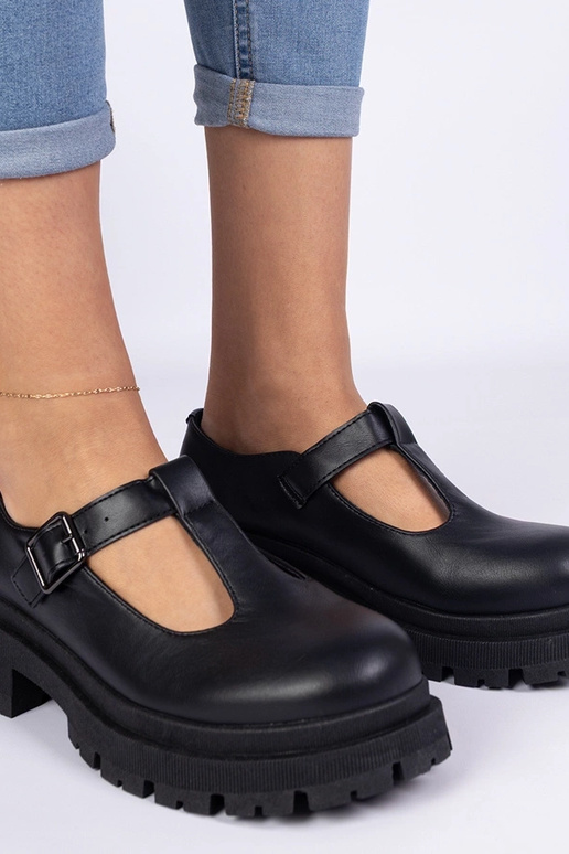 Zapatos con plataforma de piel...