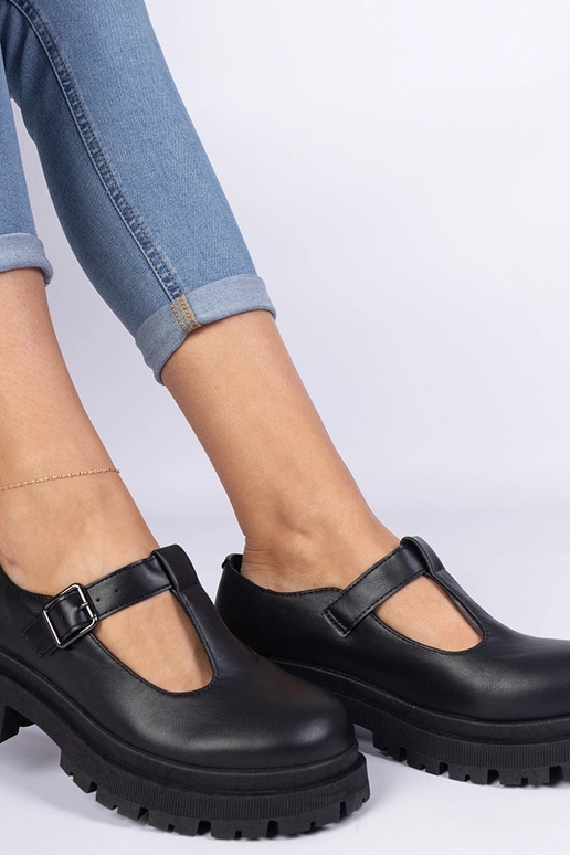 Zapatos con plataforma de piel...