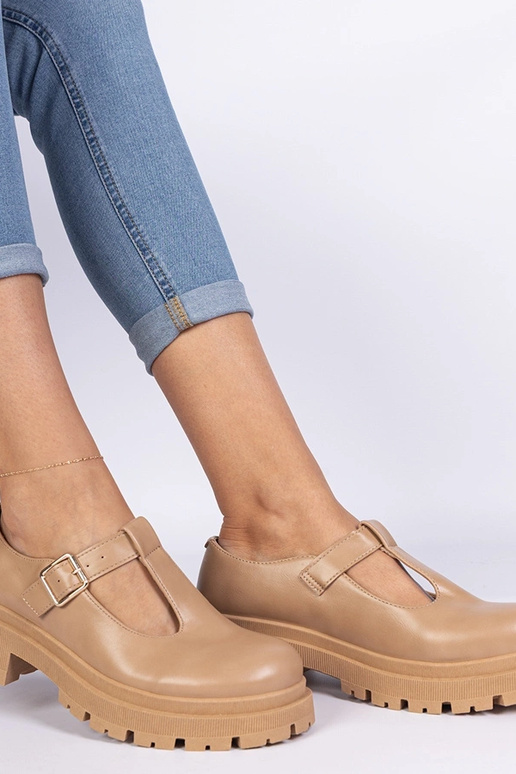 Zapatos con plataforma de piel...