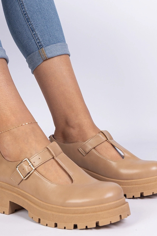 Zapatos con plataforma de piel...