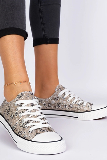 Zapatos de tela marrones estilo azteca para mujer Kalusa 2