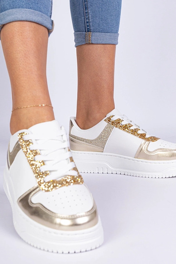 Zapatillas doradas para mujer con suela gruesa Dolla