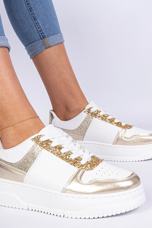 Zapatillas doradas para mujer con...