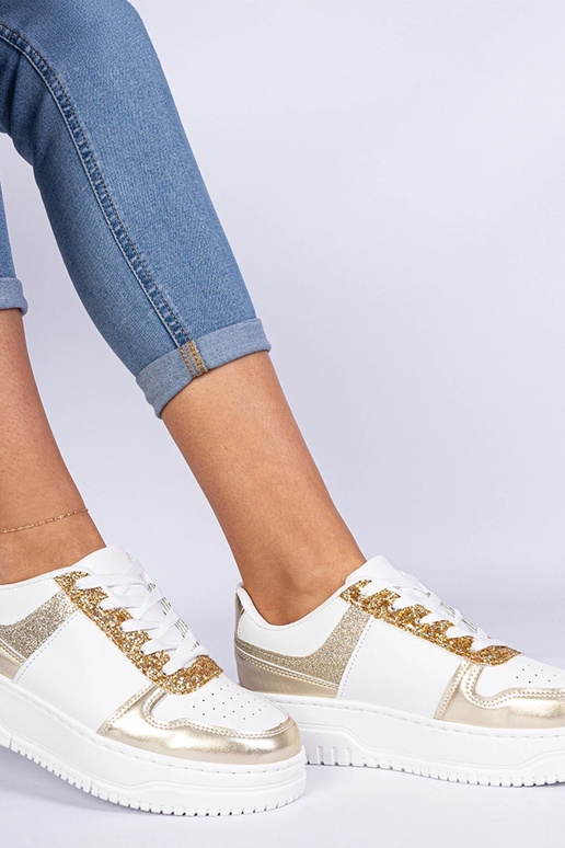 Zapatillas doradas para mujer con...