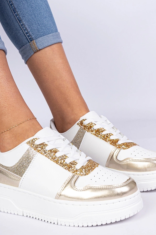 Zapatillas doradas para mujer con...