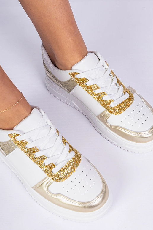 Zapatillas doradas para mujer con...