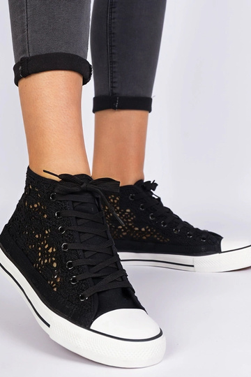 Zapatillas de mujer negras con diseño de calado Lesli 2