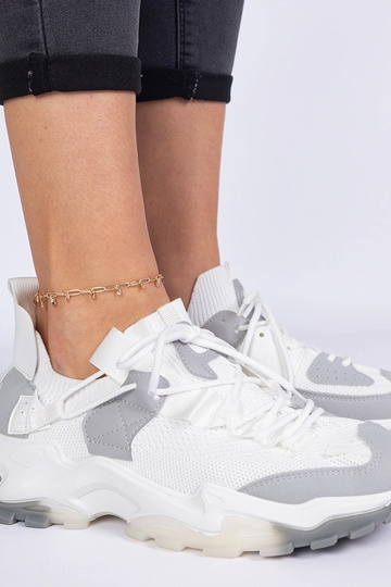 Zapatillas de mujer blancas con caña tipo calcetín Milada 2