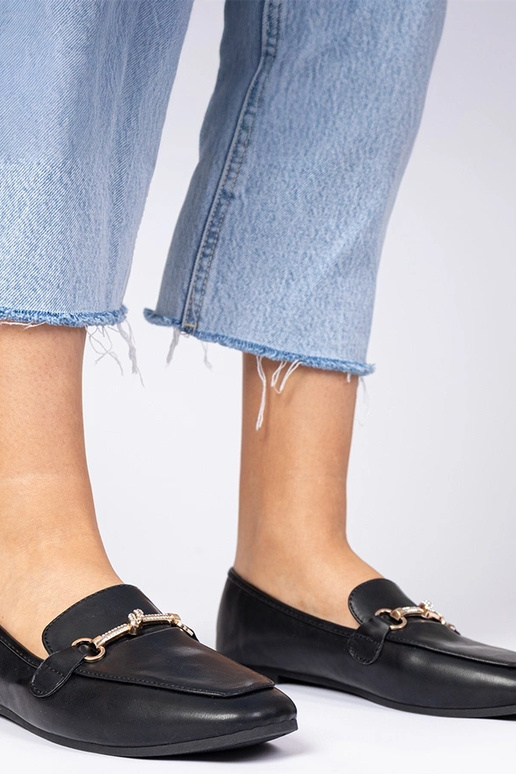 Mocasines negros con adorno y... Mocasines negros con adorno y...