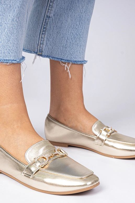 Mocasines elegantes dorados con...