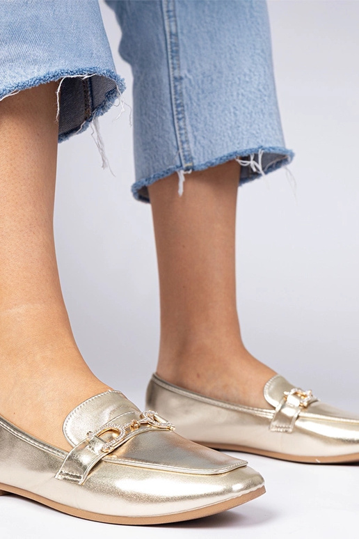 Mocasines elegantes dorados con...