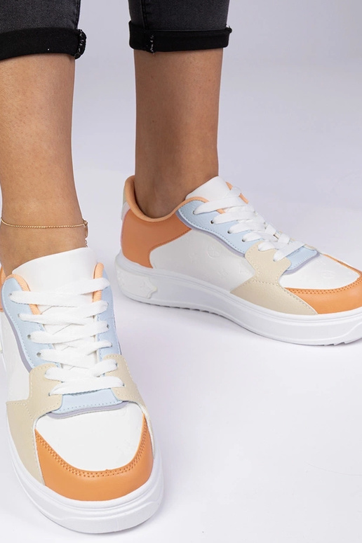 Zapatillas deportivas blanco-naranja...