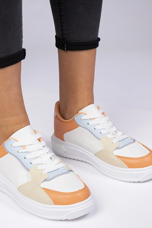 Zapatillas deportivas blanco-naranja...