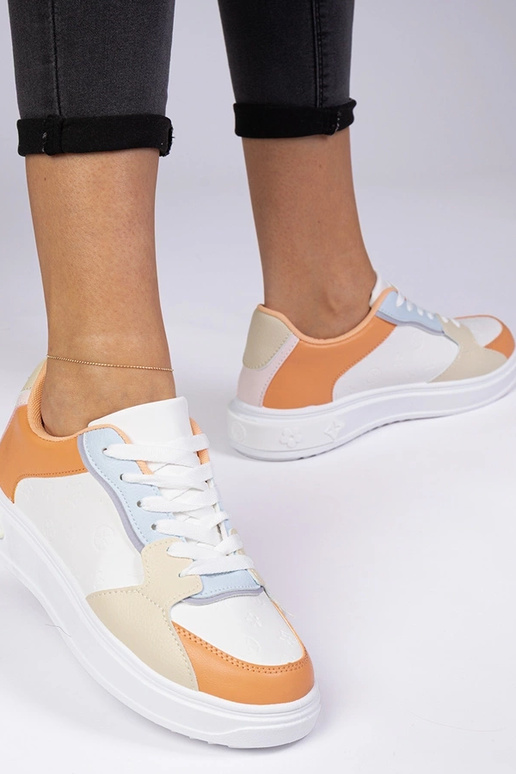 Zapatillas deportivas blanco-naranja...