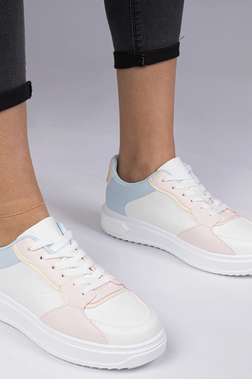 Zapatillas deportivas blanco-rosa de piel sintética Lavilia