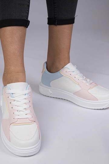 Zapatillas deportivas blanco-rosa de piel sintética Lavilia 2